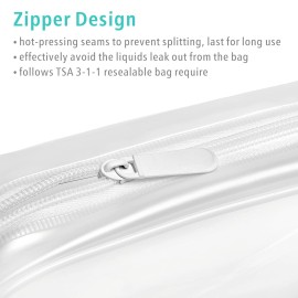 F-color Clear Toiletry Bag - 3 Pack TSA Approved Toiletry Bag Clear Makeup Bag, Travel Cosmetic Bag for Women, Carry on Airport Airline Compliant Bag, White(for age 12 or above) F-color Clear Toiletry Bag - 3 Pack TSA Approved Toiletry Bag Clear Makeup Bag, Travel Cosmetic Bag for Women, Carry on Airport Airline Compliant Bag, White(for age 12 or above)