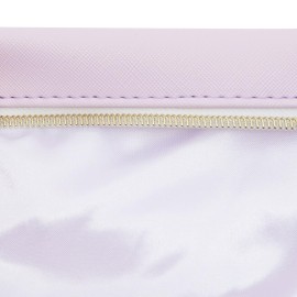Glamlily 3 Pack Faux Leather Makeup Bag with Zipper, Travel Cosmetic Pouches (3 Pastel Colors)