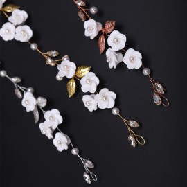 JWICOS Flower Silver Wedding Headband for Brides and Bridesmaids Crystal Pearl Leaf Bride Hair Accessories Hair Vine Headpieces for Wedding (Silver) JWICOS Flower Silver Wedding Headband for Brides and Bridesmaids Crystal Pearl Leaf Bride Hair Accessories Hair Vine Headpieces for Wedding (Silver)