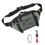 Rough Enough Tactical Fanny Pack Crossbody Large Waist Bag for Men Fishing Hiking Travel in Waxed Canvas Army Green, 4L