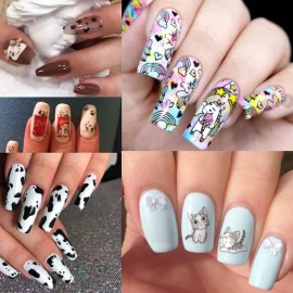 Animal Nail Art Stickers 3D Self-Adhesive Decals, Dog Cat Bear Unicorn Cattle Tiger Lion Flamingo Nail Art Design Holographic Pet Nail Decoration for Fingernail and Toenail Nail Supplies (7 Sheets) Animal Nail Art Stickers 3D Self-Adhesive Decals, Dog Cat Bear Unicorn Cattle Tiger Lion Flamingo Nail Art Design Holographic Pet Nail Decoration for Fingernail and Toenail Nail Supplies (7 Sheets)