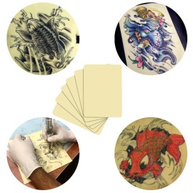 12PCS Blank Tattoo Skin Practice - 6x8 Double Sides Tattoo Practice Skin kit Silicone Pads Tattooing Microblading Practice Skin for Beginners(0.12CM Thick) yellow