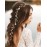 JWICOS Rose Gold Princess Wedding Headband Crystal Beaded Hair Accessories for Brides and Bridesmaid Long Pearl and Crystal Beads Hair Vine for Women and Girls (Rose Gold)