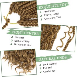 Eerya Goddess Box Braids Crochet Hair 10 Inch 8 Packs Pre-looped Bohemian Crochet Boho Box Braids With Curly Ends Synthetic Hair Extensions 3X Crochet Braids Hair for Women (10 inch, 27)