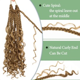 Eerya Goddess Box Braids Crochet Hair 10 Inch 8 Packs Pre-looped Bohemian Crochet Boho Box Braids With Curly Ends Synthetic Hair Extensions 3X Crochet Braids Hair for Women (10 inch, 27)