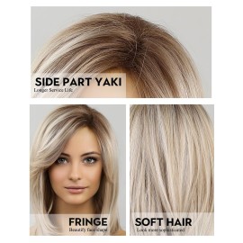 HAIRCUBE Shoulder Length Bob Wigs for Women Side Parting