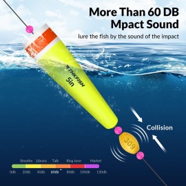 THKFISH Fishing Popping Cork Trout Floats - 4PCS YELLOWWIRE 35g