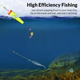 THKFISH Fishing Popping Cork Trout Floats - 4PCS YELLOWWIRE 35g