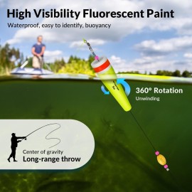 THKFISH Fishing Popping Cork Trout Floats - 4PCS YELLOWWIRE 35g