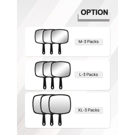 MIRRORNOVA Hand Mirror, Extra Large Barber Hairdressing Handheld Mirror with Handle for Salon, Square