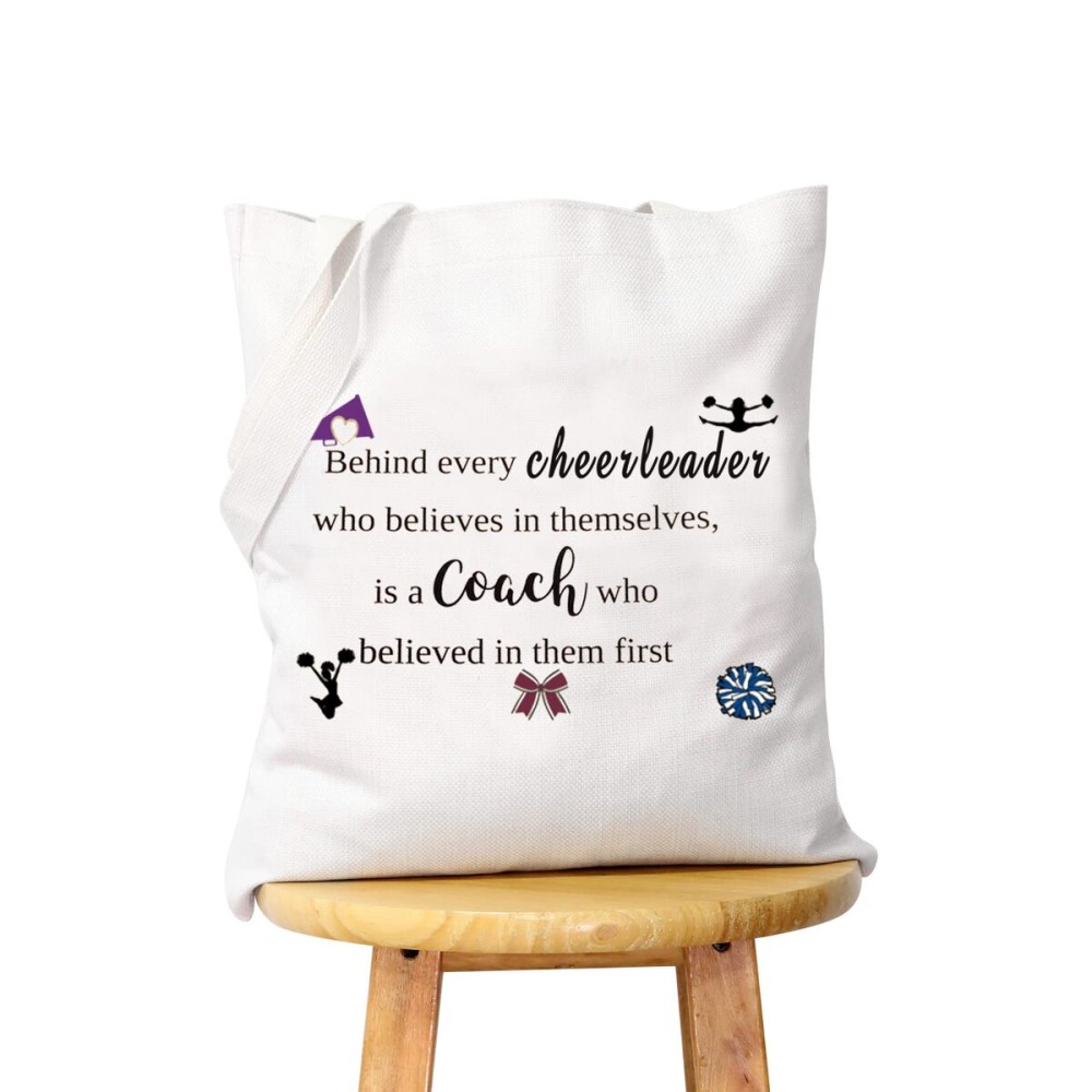 WCGXKO Cheer Coach Gift Zipper Pouch Cosmetics Bag (Behind every cheerleader tote)