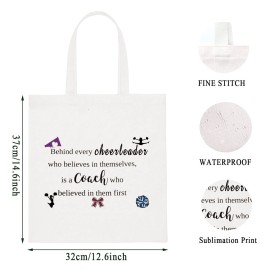 WCGXKO Cheer Coach Gift Zipper Pouch Cosmetics Bag (Behind every cheerleader tote)