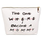 yhslmh New Mommy Gift, Gold Zipper Pregnancy Gifts Bag, Congratulations Mom To Be Gifts First Time Mama Pouch, Announcement Mothers Day Makeup Bag Gift, The One Where I Become A Mommy