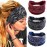 CAKURE Boho Wide Headbands Knotted Turban African Yoga Hairbands Stretch Elastic Motorcycle Hair Accessories for Women and Girls Pack of 3 (Set-1)