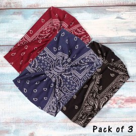 CAKURE Boho Wide Headbands Knotted Turban African Yoga Hairbands Stretch Elastic Motorcycle Hair Accessories for Women and Girls Pack of 3 (Set-1) CAKURE Boho Wide Headbands Knotted Turban African Yoga Hairbands Stretch Elastic Motorcycle Hair Accessories for Women and Girls Pack of 3 (Set-1)