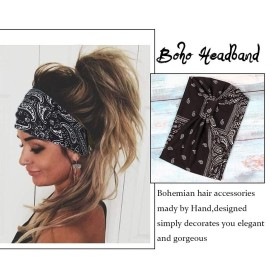 CAKURE Boho Wide Headbands Knotted Turban African Yoga Hairbands Stretch Elastic Motorcycle Hair Accessories for Women and Girls Pack of 3 (Set-1) CAKURE Boho Wide Headbands Knotted Turban African Yoga Hairbands Stretch Elastic Motorcycle Hair Accessories for Women and Girls Pack of 3 (Set-1)