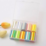 JERCLITY 10 Rolls Gradient Aurora Glass Paper Nail Art Sticker 3D Holographic Aurora Glass Reflective Mirror Shard Effect Rainbow Thin Iridescent Cellophane Films Foils Nail Art Decor