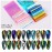 JERCLITY 10 Rolls Gradient Aurora Glass Paper Nail Art Sticker 3D Holographic Aurora Glass Reflective Mirror Shard Effect Rainbow Thin Iridescent Cellophane Films Foils Nail Art Decor