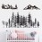 Outus 3 Sheets Mountain Forest Bear Wall Decals Stickers Pine Tree Wall Decals Woodland Trees Wall Stickers Forest Decals for Kids Nursery Bedroom Living Room Decor,11.8 x 35.4 Inches