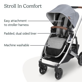 UPPAbaby Reversible Seat Liner/Water-Resistant and Comfortable/Easy Stroller Attachment/Reed (Charcoal Denim/Cozy Knit)