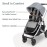 UPPAbaby Reversible Seat Liner/Water-Resistant and Comfortable/Easy Stroller Attachment/Reed (Charcoal Denim/Cozy Knit)