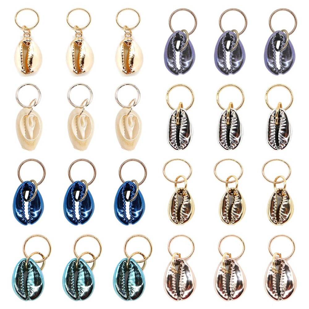 24 PCS Hair Jewelry for Women Braiding Hair Dreadlocks Ring Electroplated Shells Pendants Clips for DIY Shell Charms Hair Decorations for Braids (8 Colors) 24 PCS Hair Jewelry for Women Braiding Hair Dreadlocks Ring Electroplated Shells Pendants Clips for DIY Shell Charms Hair Decorations for Braids (8 Colors)