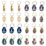 24 PCS Hair Jewelry for Women Braiding Hair Dreadlocks Ring Electroplated Shells Pendants Clips for DIY Shell Charms Hair Decorations for Braids (8 Colors)
