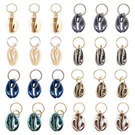 24 PCS Hair Jewelry for Women Braiding Hair Dreadlocks Ring Electroplated Shells Pendants Clips for DIY Shell Charms Hair Decorations for Braids (8 Colors) 24 PCS Hair Jewelry for Women Braiding Hair Dreadlocks Ring Electroplated Shells Pendants Clips for DIY Shell Charms Hair Decorations for Braids (8 Colors)