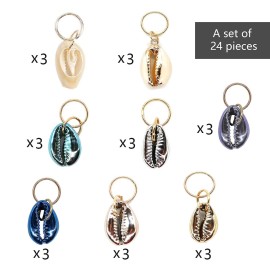 24 PCS Hair Jewelry for Women Braiding Hair Dreadlocks Ring Electroplated Shells Pendants Clips for DIY Shell Charms Hair Decorations for Braids (8 Colors) 24 PCS Hair Jewelry for Women Braiding Hair Dreadlocks Ring Electroplated Shells Pendants Clips for DIY Shell Charms Hair Decorations for Braids (8 Colors)