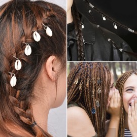 24 PCS Hair Jewelry for Women Braiding Hair Dreadlocks Ring Electroplated Shells Pendants Clips for DIY Shell Charms Hair Decorations for Braids (8 Colors) 24 PCS Hair Jewelry for Women Braiding Hair Dreadlocks Ring Electroplated Shells Pendants Clips for DIY Shell Charms Hair Decorations for Braids (8 Colors)