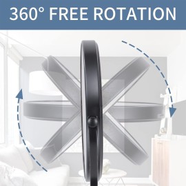 DOWRY Makeup Mirror 10x Magnification Vanity Mirror Tabletop Two-Sided Swivel Matte Black(10X)