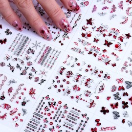 SILPECWEE 30 Sheets Self Adhesive Nail Stickers 3D Golden White Flower Design and 1Pc Tweezers Nail Art Decals for DIY&Salon Manicure Kit SILPECWEE 30 Sheets Self Adhesive Nail Stickers 3D Golden White Flower Design and 1Pc Tweezers Nail Art Decals for DIY&Salon Manicure Kit