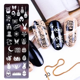 Nail Stamping Plate, DANNEASY 6 Pieces Nail Stamp Design Tool Nail Art Stencils Manicure Template with Nail Stamper, Scraper, Storage Bag (Holiday Style)