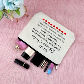 Sfodiary Bonus Sister Gifts Makeup Bag Friendship Birthday Gifts for Unbiological Sister in Law Cosmetic Bag Christmas Graduation Present for Her Friends Travel Cosmetic Pouch Sfodiary Bonus Sister Gifts Makeup Bag Friendship Birthday Gifts for Unbiological Sister in Law Cosmetic Bag Christmas Graduation Present for Her Friends Travel Cosmetic Pouch