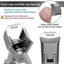VOGARB Nail Clippers for Men Thick Nails Laqrge Wide Jaw Opening Long Handle Heavy Duty Ultra Sharp Toe Nail Clippers No Splash Fingernail Clipper for Seniors,Adult, Women (Silver with File) VOGARB Nail Clippers for Men Thick Nails Laqrge Wide Jaw Opening Long Handle Heavy Duty Ultra Sharp Toe Nail Clippers No Splash Fingernail Clipper for Seniors,Adult, Women (Silver with File)