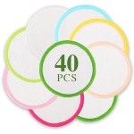 XSEINO Reusable Makeup Remover Pads(40 Pack) with Washable Natural Bamboo Fiber Material,Natural Bamboo Cotton Pad,for All Skin Types