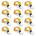 SHENGQIDZ 12 Pack Whistles, Stainless Steel Sports Loud Crisp Sound Whistles with Lanyard,Whistles Great for Referees, Coaches