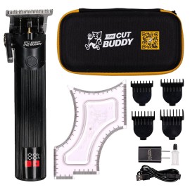 The Cut Buddy Trim Buddy, Cordless Beard & Hairline Trimmer with 4 Guards + Shaping Tool, Beginner-Friendly, Rechargeable, T-Blade Precision, As Seen on Shark Tank