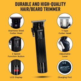 The Cut Buddy Trim Buddy, Cordless Beard & Hairline Trimmer with 4 Guards + Shaping Tool, Beginner-Friendly, Rechargeable, T-Blade Precision, As Seen on Shark Tank