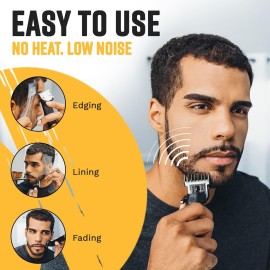 The Cut Buddy Trim Buddy, Cordless Beard & Hairline Trimmer with 4 Guards + Shaping Tool, Beginner-Friendly, Rechargeable, T-Blade Precision, As Seen on Shark Tank