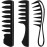3 Pieces Black Hair Styling Comb Set - Wide Tooth Detangling, Shampoo and Teasing Combs for Men and Women, Suitable for Most Hairstyles