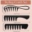 3 Pieces Black Hair Styling Comb Set - Wide Tooth Detangling, Shampoo and Teasing Combs for Men and Women, Suitable for Most Hairstyles