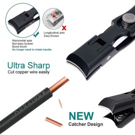 VOGARB Toenail Clippers for Thick Nails Safety Lock Extra Large Wide Jaw Opening Premium Nail Clippers with File Heavy Duty Fingernail Cutter No Splash for Men Women Adult Seniors (Black with File)