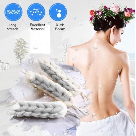 AARAINBOW 2 Packs Upgraded Long Stretch Back Sponge with Rope Handles Back Scrubber Bath Shower Mesh Sponge Exfoliating Body Scrub Stretch Braided Loofah for Men Women Loofah Rope (2 Gray)