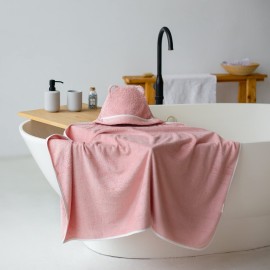 Premium Toddler Towels with Hood | Rayon Made from Bamboo Toddler Bath Towel | Large Hooded Towels for Toddlers | Toddler Towels for Girl Boy (Pink)