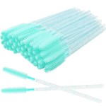 100 Pcs Silicone Mascara Wands Disposable Eyelash Brushes for Extensions Lash Applicators Makeup Tool Kit (Crystal blue/Mint Green)
