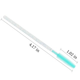 100 Pcs Silicone Mascara Wands Disposable Eyelash Brushes for Extensions Lash Applicators Makeup Tool Kit (Crystal blue/Mint Green) 100 Pcs Silicone Mascara Wands Disposable Eyelash Brushes for Extensions Lash Applicators Makeup Tool Kit (Crystal blue/Mint Green)