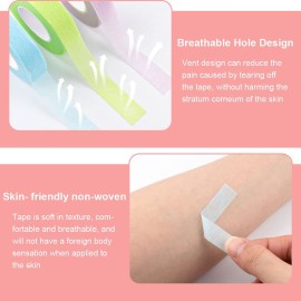 Rolybag 4 Colors Eyelash Extension Tape Breathable Eyelash Tape with Heart Shaped Tape Cutter Adhesive Non Woven Eyelash Tape Ladies Makeup Eyelash Tape Kits (Style A)