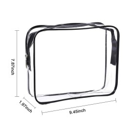 Cosywell Clear Toiletry Bag Quart Size Bag 2Pcs Travel Makeup Cosmetic Bag PVC Toiletries Cosmetic Pouch for Women Men (M)