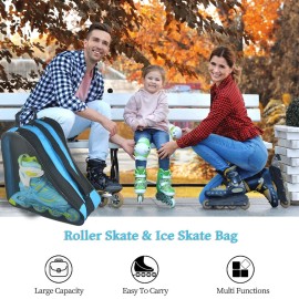 gongyu Ice Skate Bag, Roller Skate Bags for Girls Boys and Most Adults, Large Capacity Skate Bag Fits Quad Skates, Inline Skate and Most Roller Skate Accessories,Blue(Roller Skate Bag)
